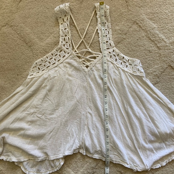 Free People White Tank Top With Criss Cross Detail - Picture 4 of 8